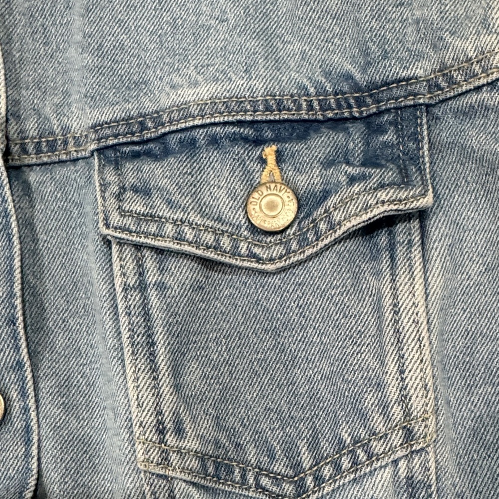 Old Navy Womens wow relaxed Light Blue Denim Jacket medium tall - Picture 3 of 12